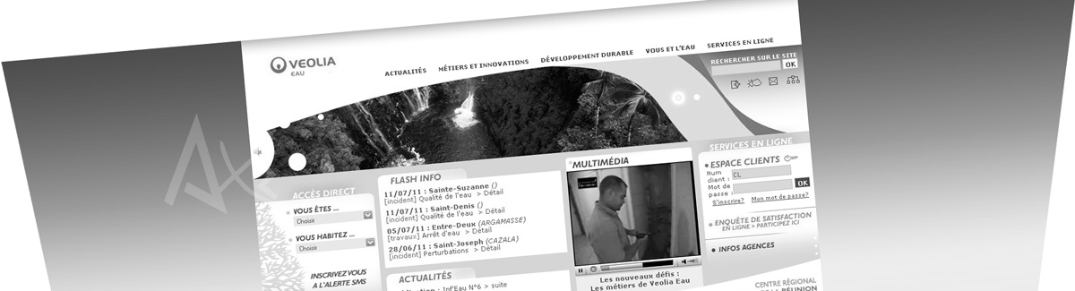 Veolia Eau Réunion - AxeDesign SARL - Création, hébergement et référencement de sites Internet à la Réunion